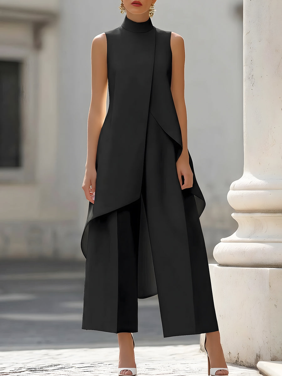 Martina | Draped Top & Wide-Leg Pants Set
