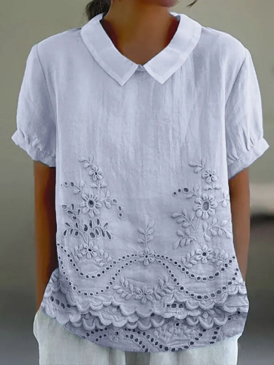 Lillian | Floral Embroidered Summer Shirt