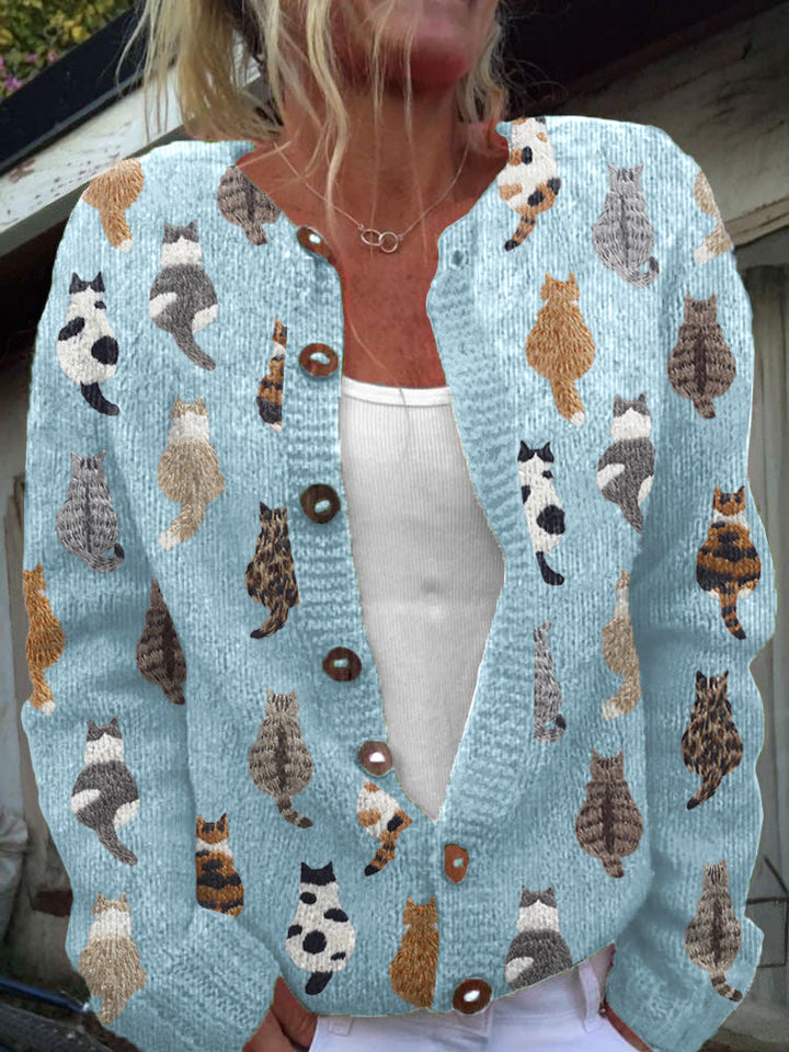 Bramley | The Cat-Print Cardigan