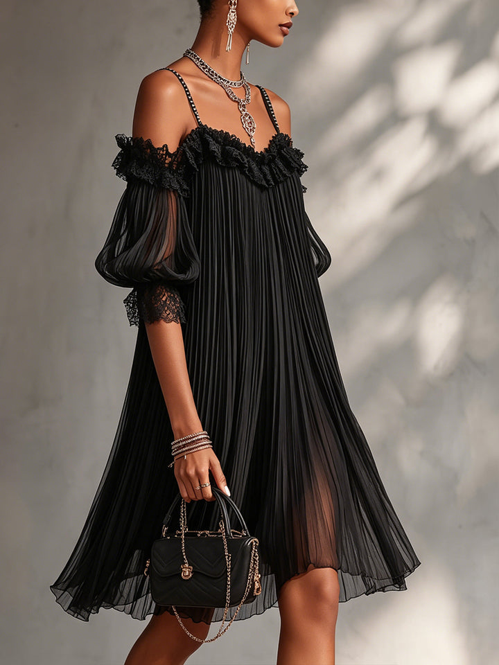 Vittoria | Off-Shoulder Black Mini Dress