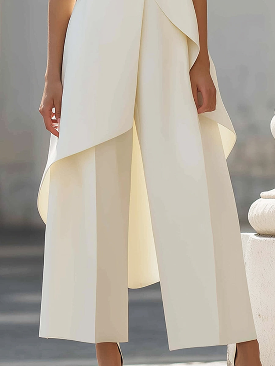 Martina | Draped Top & Wide-Leg Pants Set