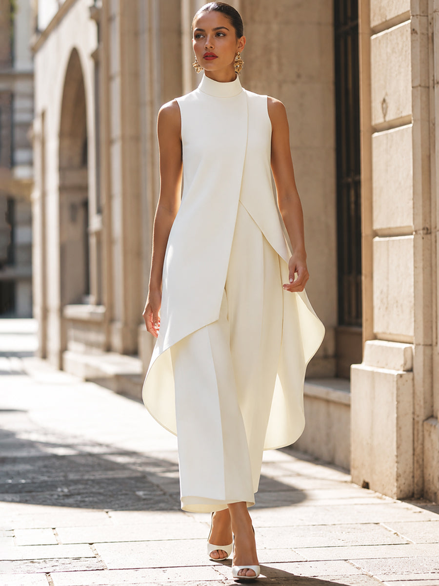 Martina | Draped Top & Wide-Leg Pants Set