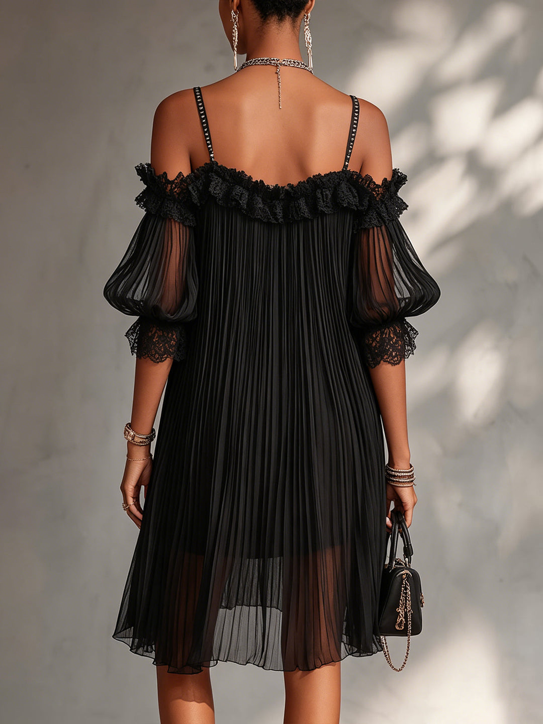 Vittoria | Off-Shoulder Black Mini Dress