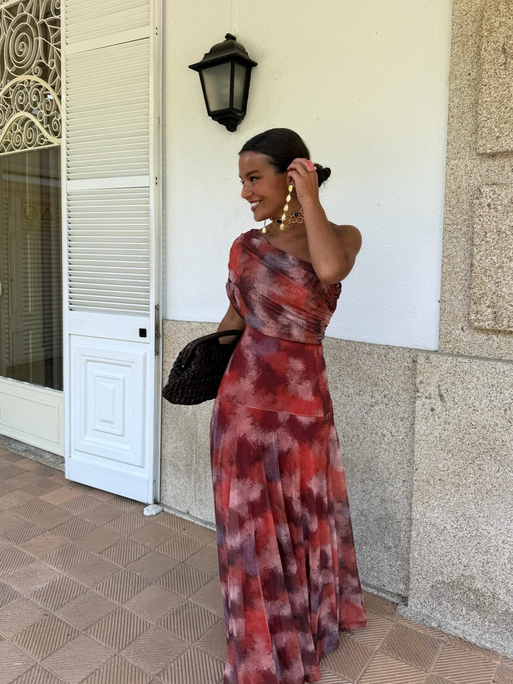 Flora | Flowing Watercolor Maxi Dress