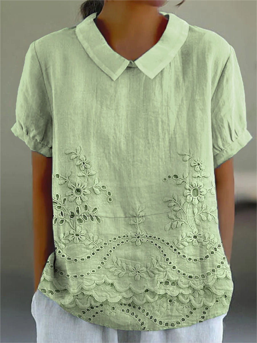 Lillian | Floral Embroidered Summer Shirt