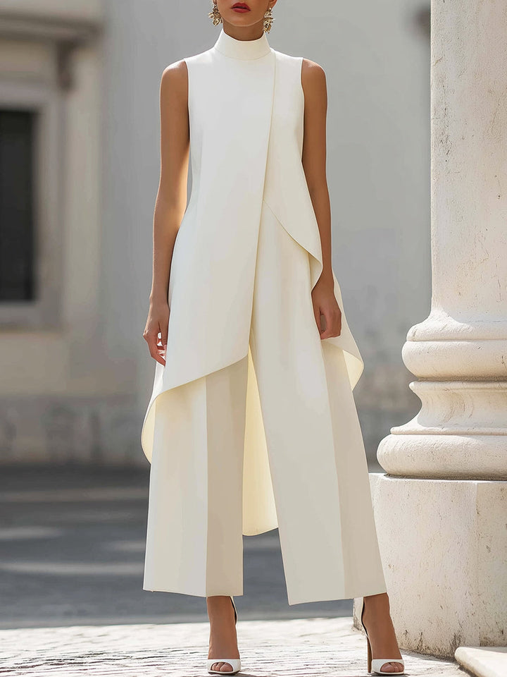 Martina | Draped Top & Wide-Leg Pants Set