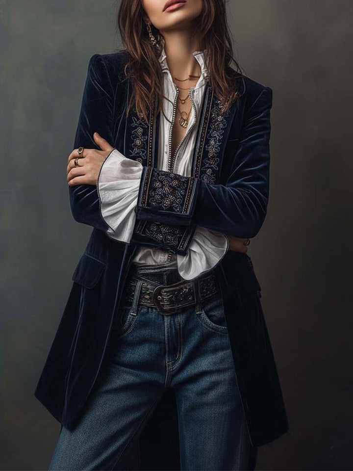 Vintage Embroidered Longline Jacket