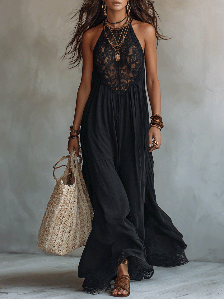 Elegant Bohemian Sleeveless Evening Maxi Dress