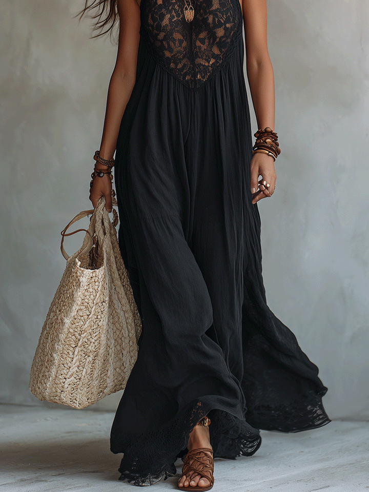 Elegant Bohemian Sleeveless Evening Maxi Dress