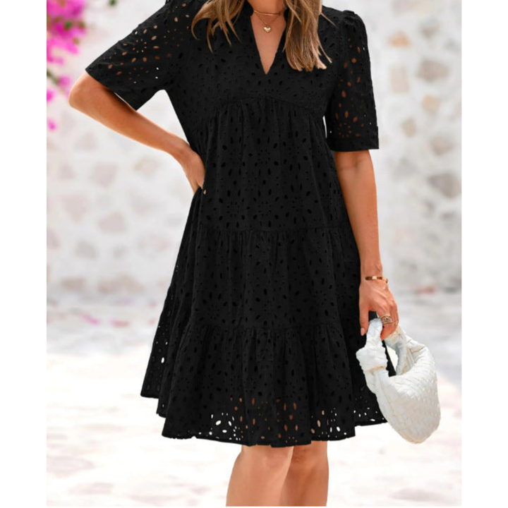 Marilyn | Chic Lace Ruffle Summer Dress