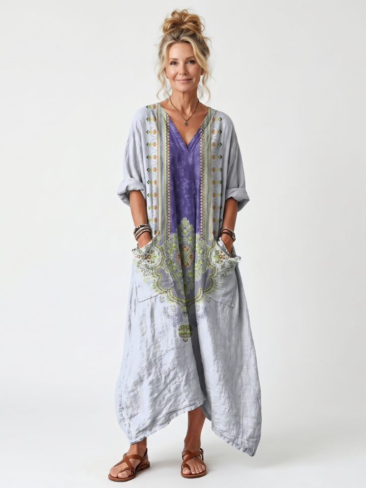 Aleta | Button Front Oversized Pocket Midi Dress