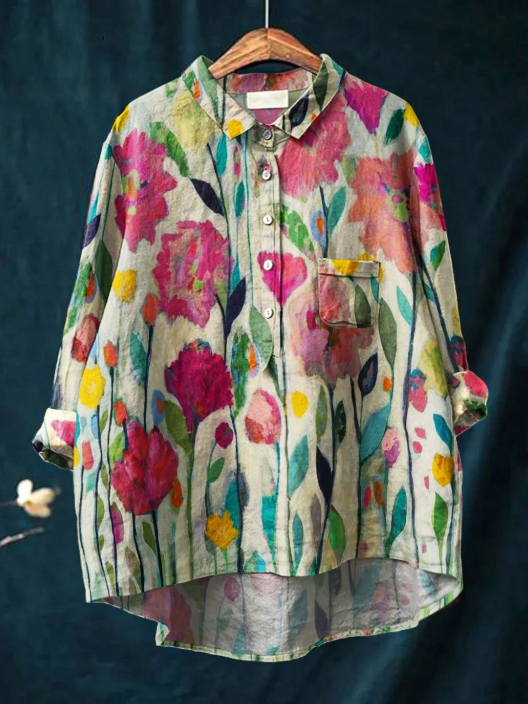 Phoebi | Flower Art Print Casual Shirt