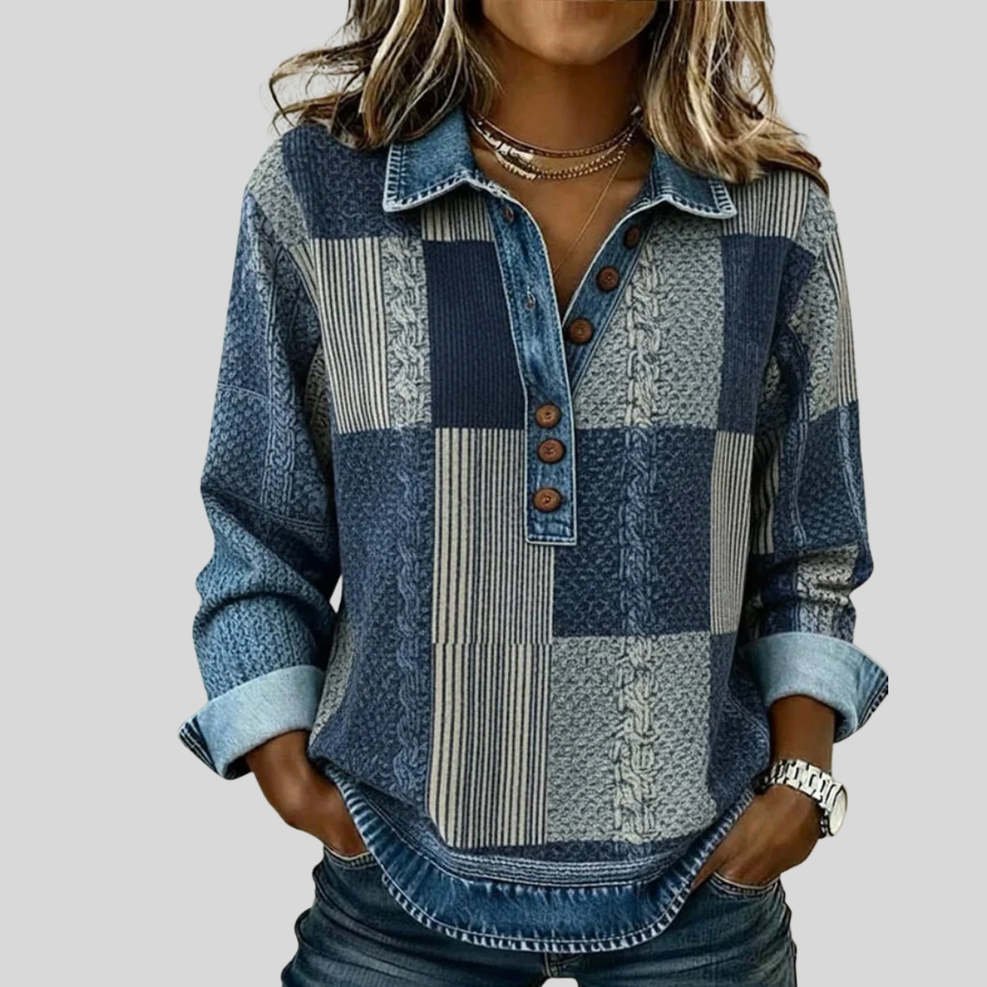 Vavina | Colorblock Print Sweatshirt