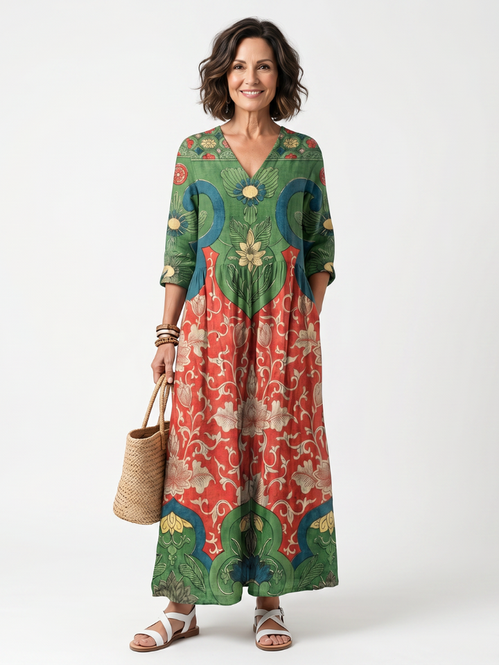 Aleta | Button Front Oversized Pocket Midi Dress