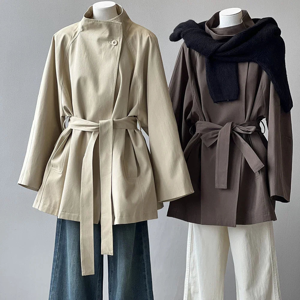 Women's Stand Collar Trench Coat