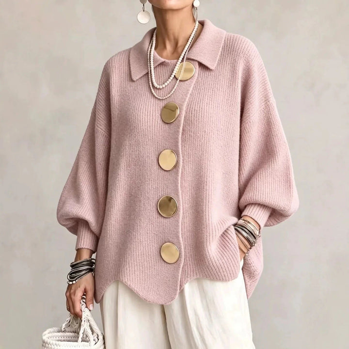 Karina | Oversized Collared Button Cardigan