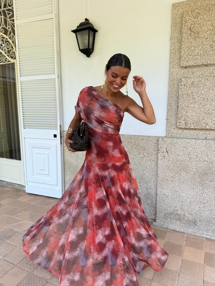 Flora | Flowing Watercolor Maxi Dress