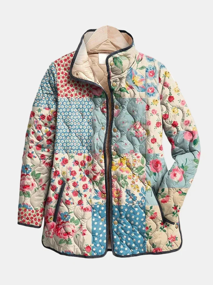 Zarae | Feminine Floral Print Quilted Jacket