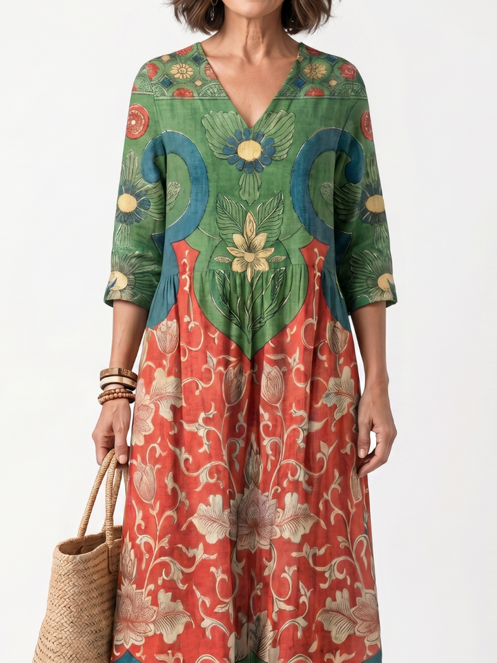 Aleta | Button Front Oversized Pocket Midi Dress
