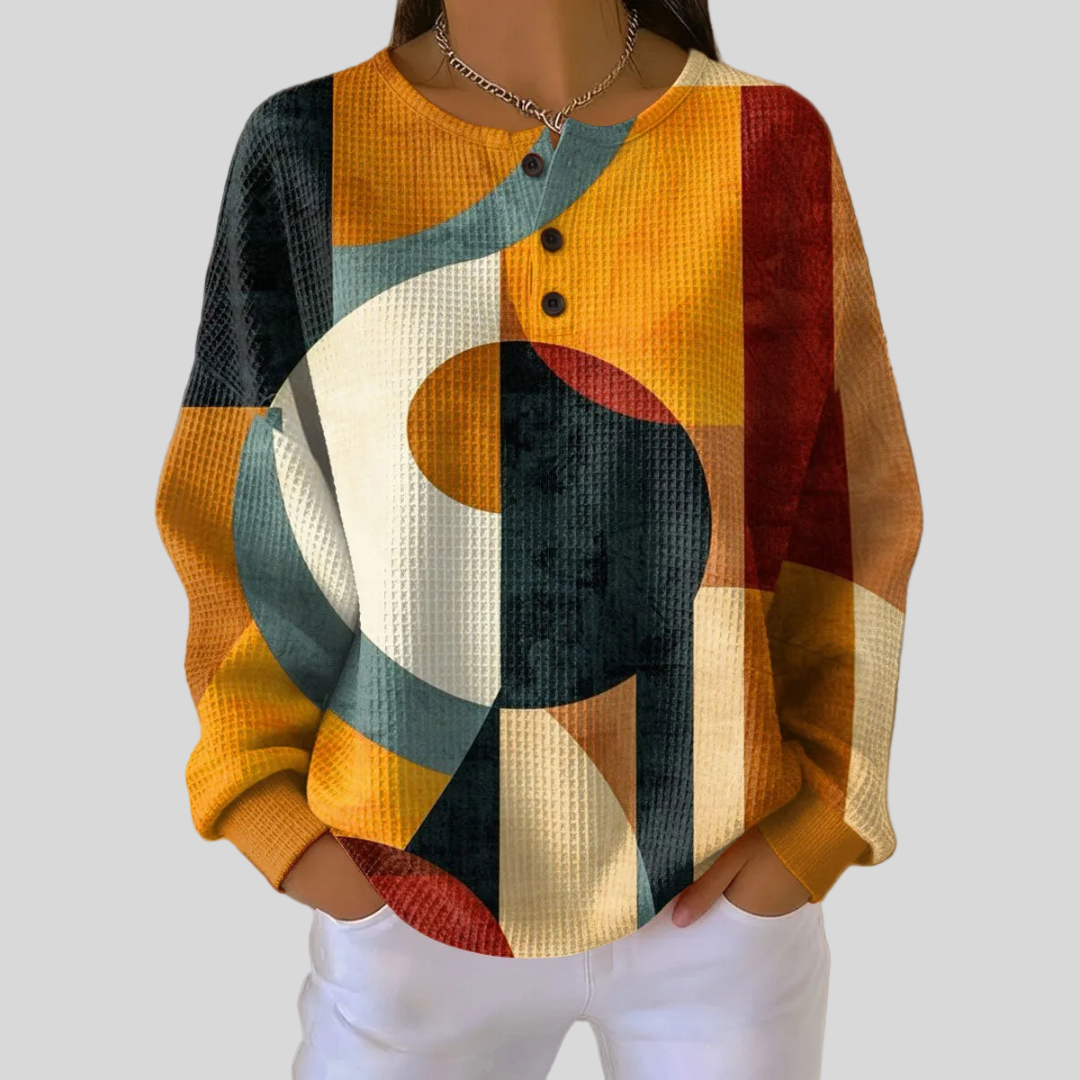Lærke | Waffle Geometric Pattern Sweatshirt