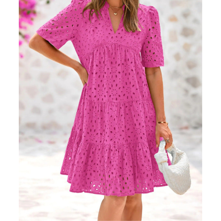 Marilyn | Chic Lace Ruffle Summer Dress