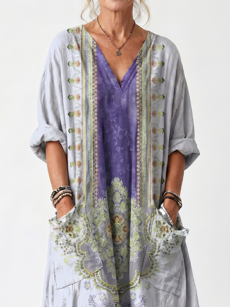 Aleta | Button Front Oversized Pocket Midi Dress