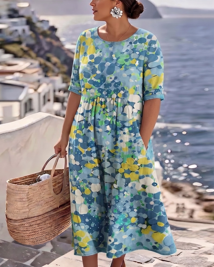 Elena™ | Elegant Floral Summer Midi Dress