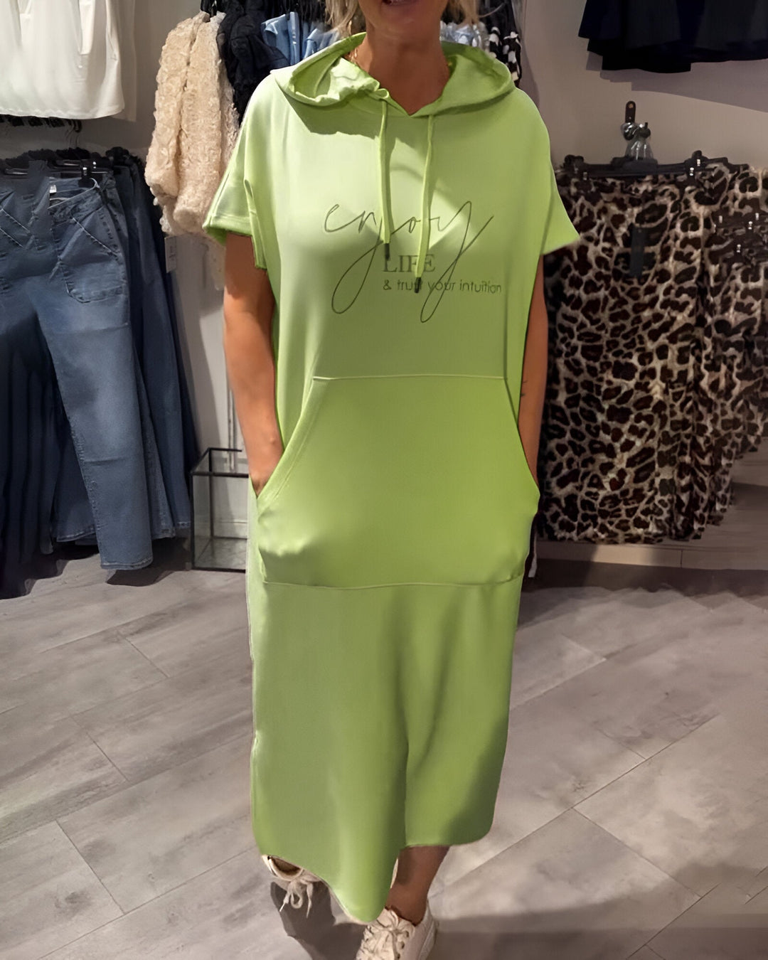 Britany | Casual Hoodie Midi Dress