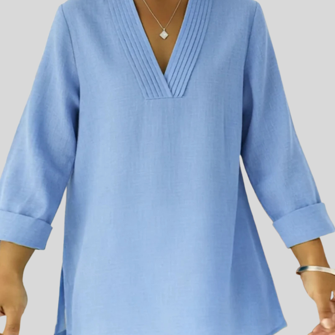 Elyra | V-Neck Long Sleeve Blouse
