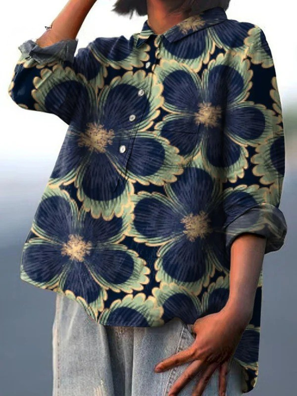Jessica | Floral Art Print Casual Shirt