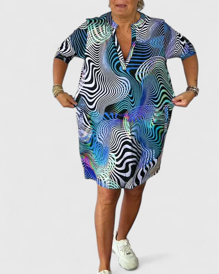 Eleri |  Leaf Print V-neck Dress
