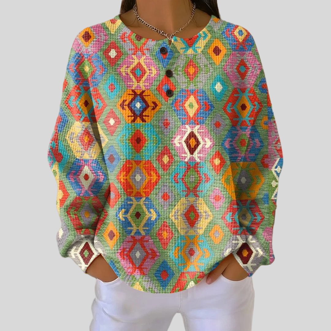 Tilde | Colorful Checkered Pattern Sweatshirt