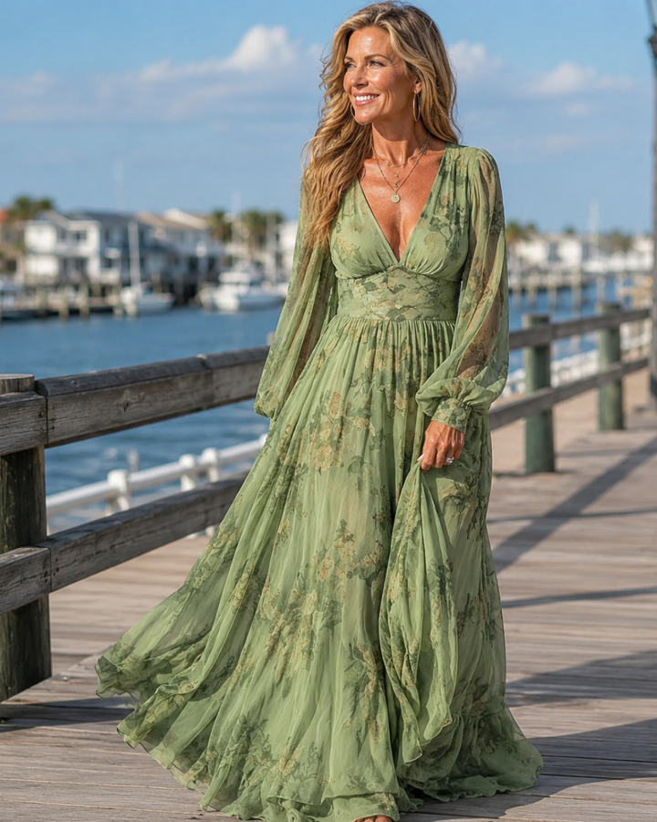 Kelsa™ | Bohemian Floral Maxi Dress