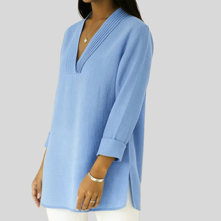 Elyra | V-Neck Long Sleeve Blouse
