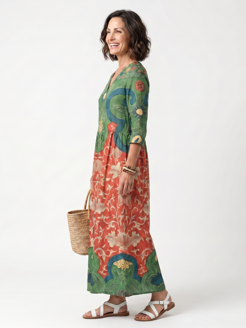 Aleta | Button Front Oversized Pocket Midi Dress