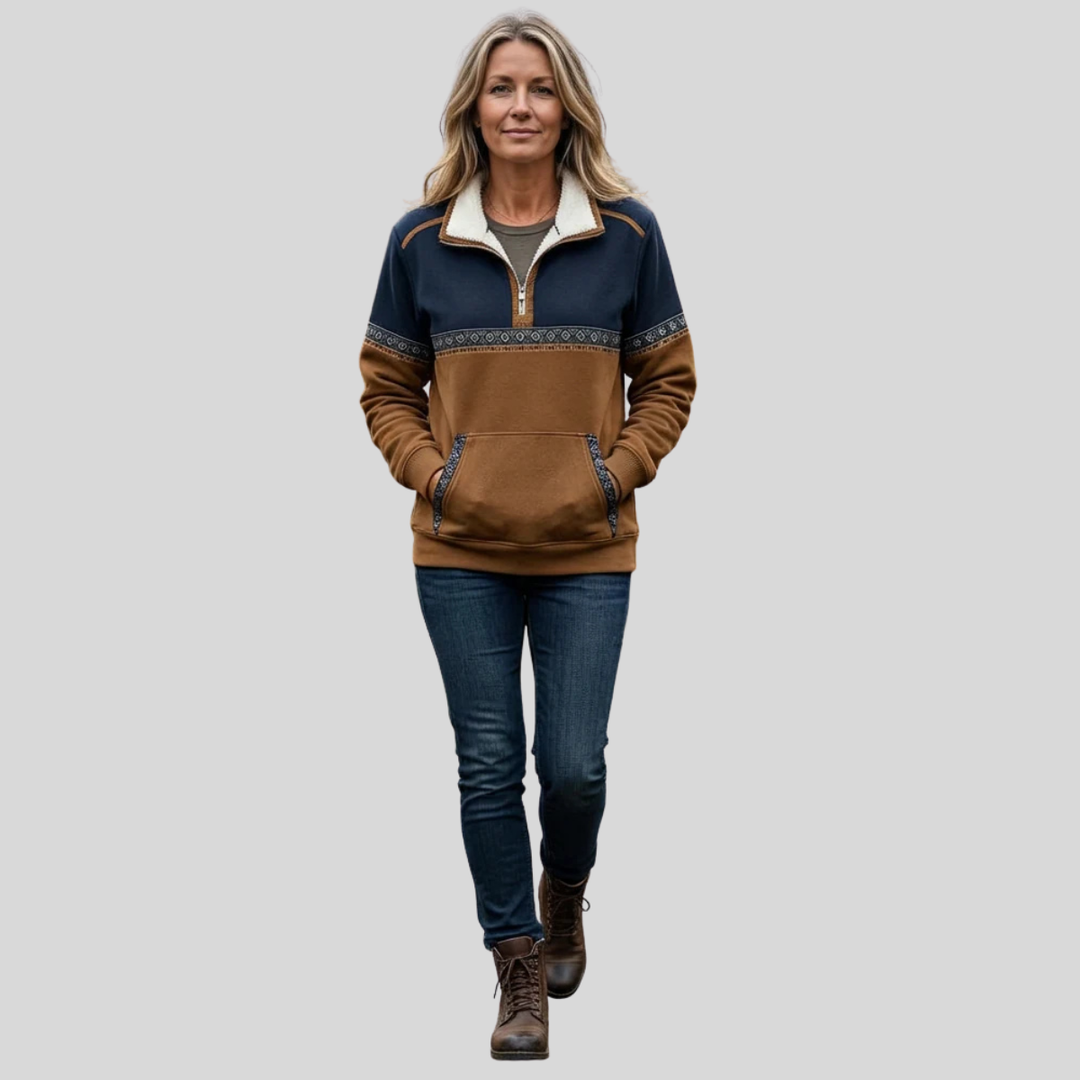 Lunariae | Sherpa Collar Half-Zip Pullover