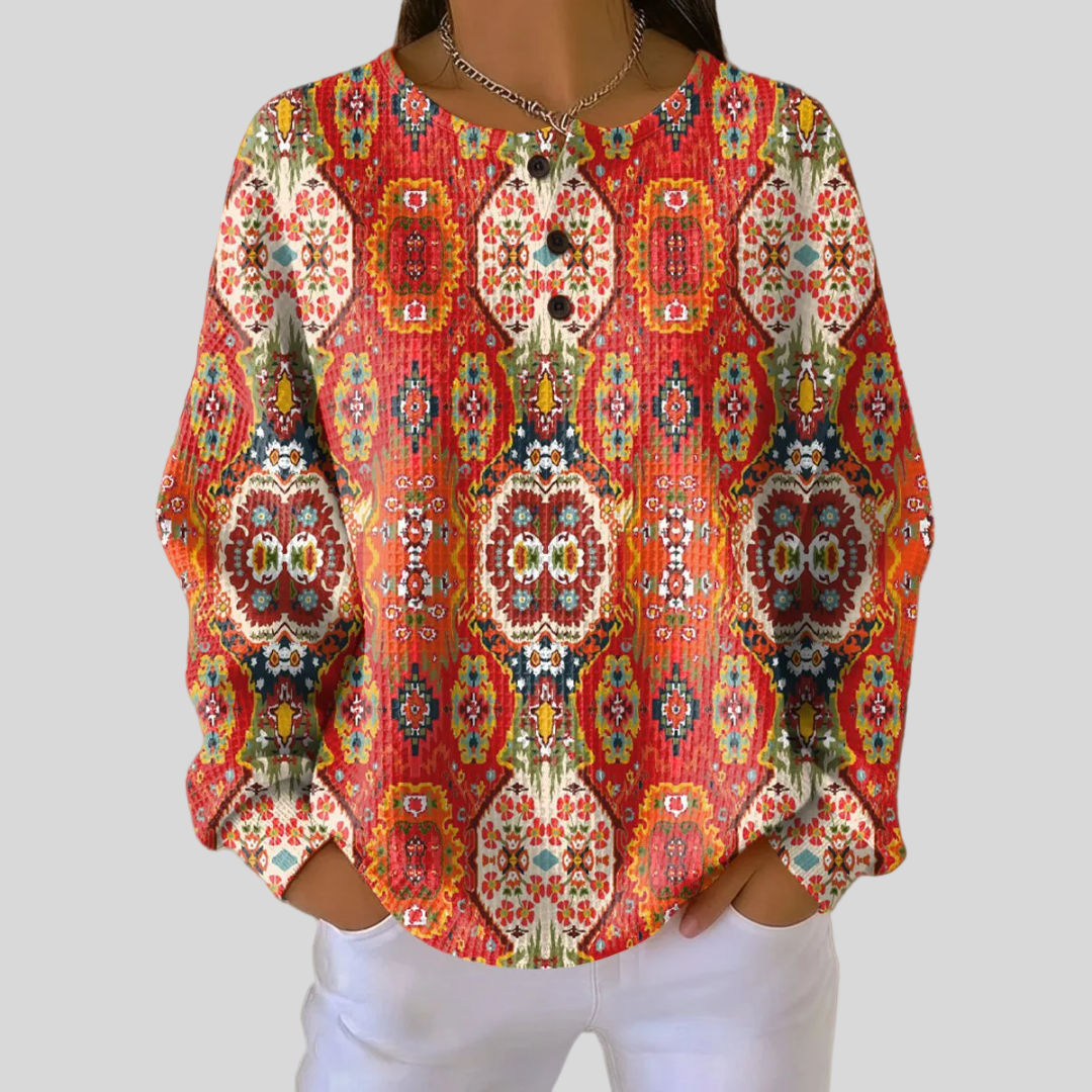 Selma | Ethnic Floral Pattern Sweatshirt