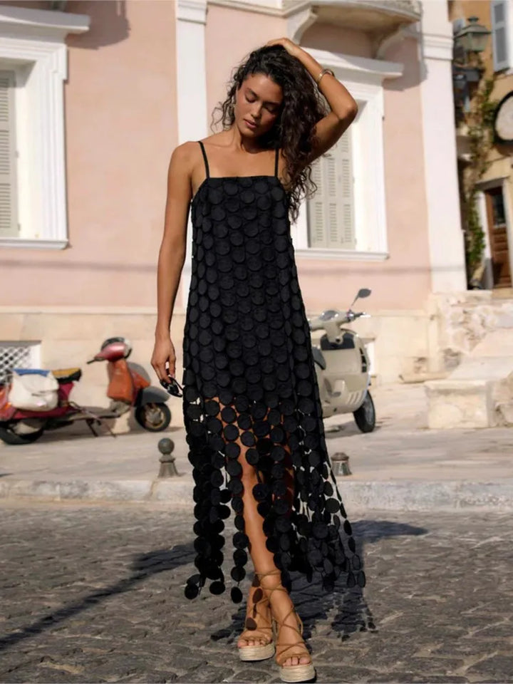 Coralie | The Statement Circle Maxi Dress - Black