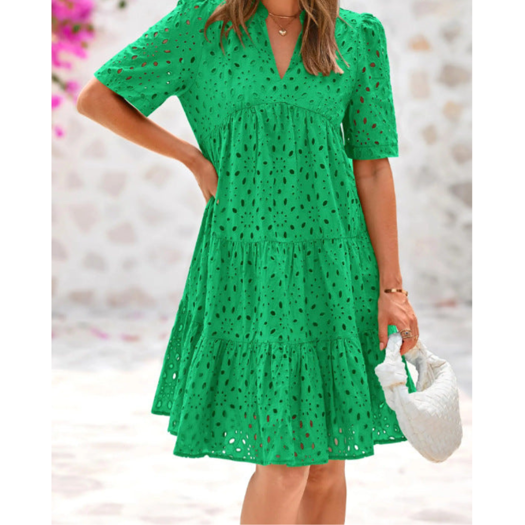Marilyn | Chic Lace Ruffle Summer Dress