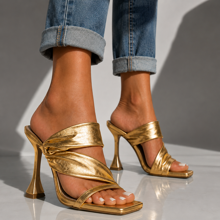 Calista | Twist-Strap Heeled Sandals