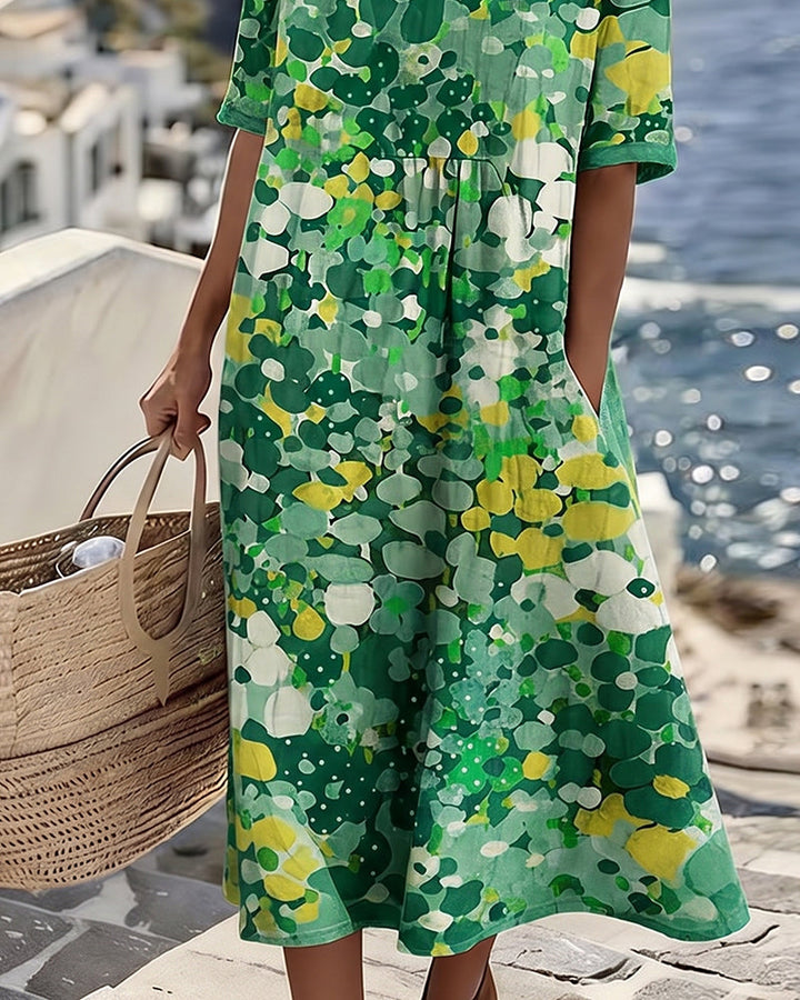 Elena™ | Elegant Floral Summer Midi Dress