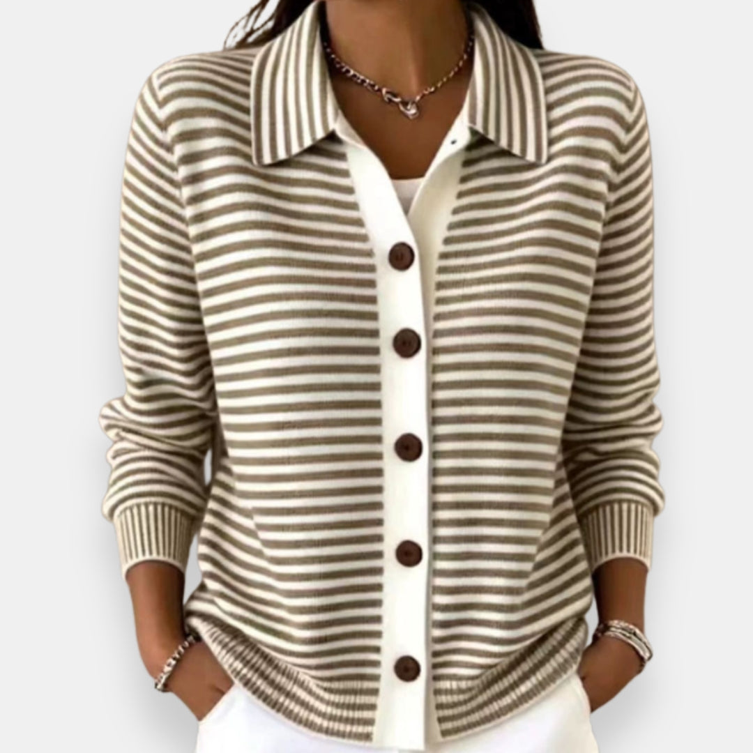 Nola™ | Striped Button Cardigan