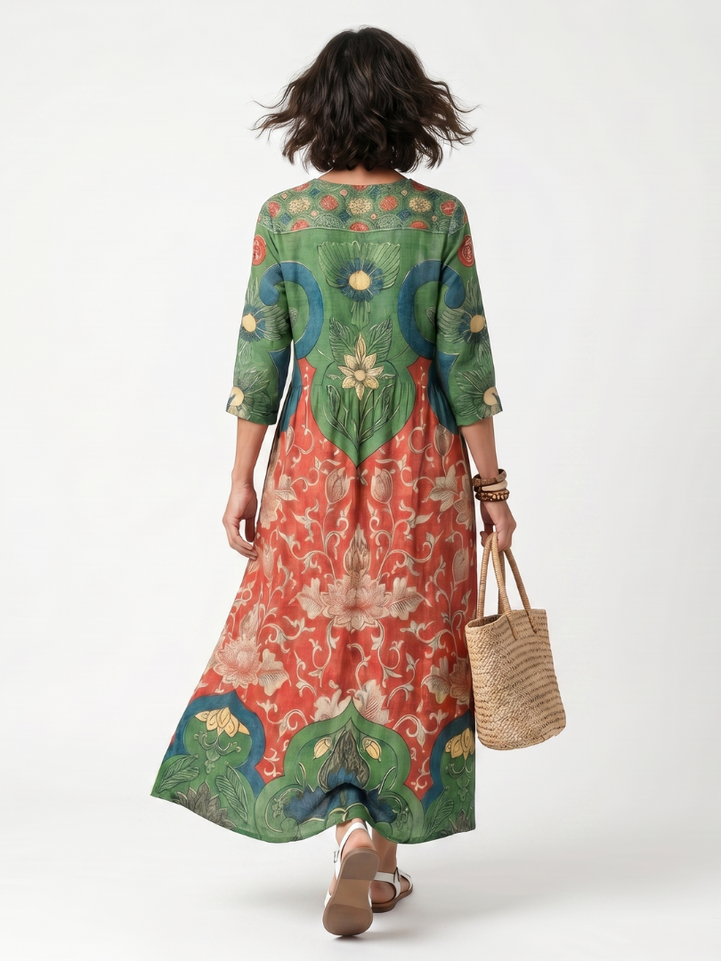 Aleta | Button Front Oversized Pocket Midi Dress