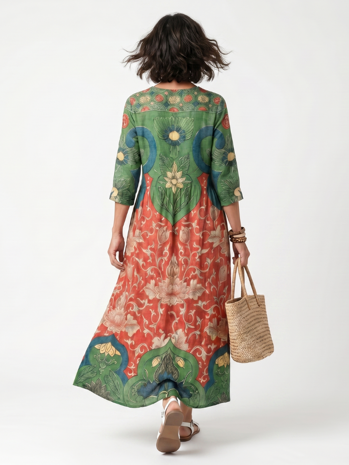 Aleta | Button Front Oversized Pocket Midi Dress