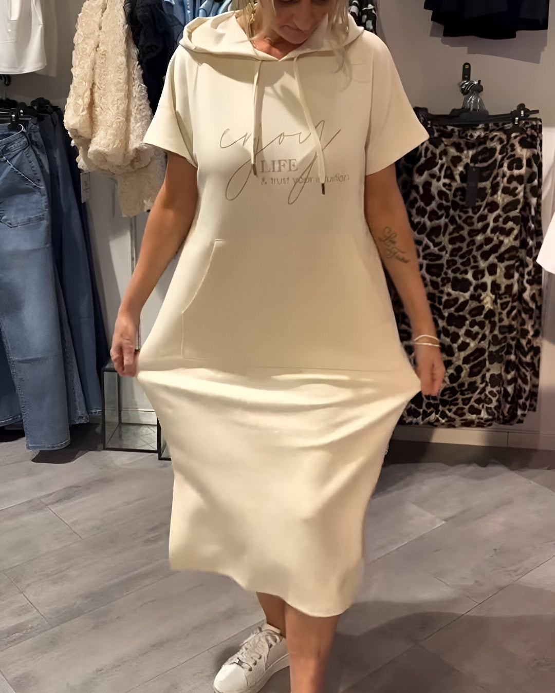 Britany | Casual Hoodie Midi Dress