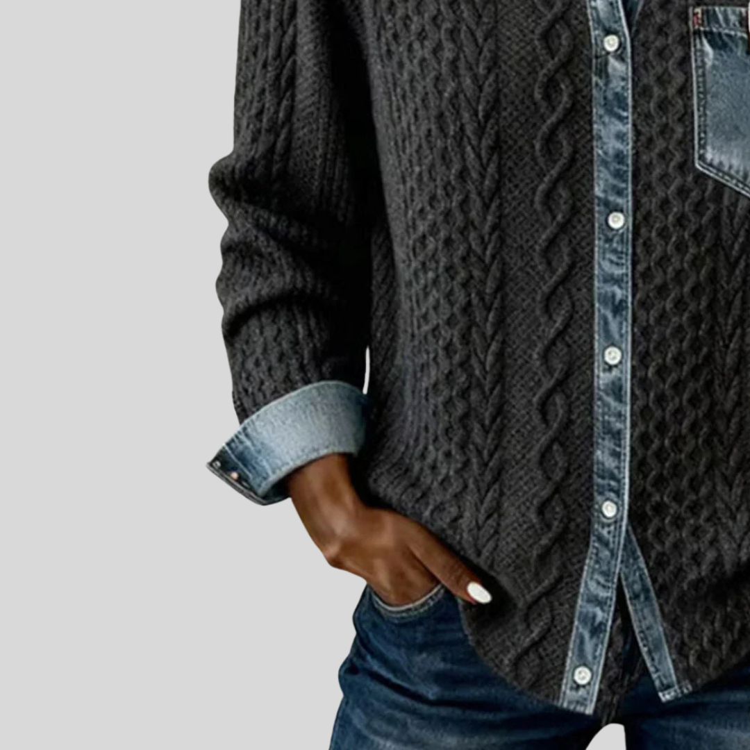 Simone | Denim Patchwork Shirt