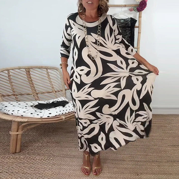 Isabella | Abstract Print Maxi Dress