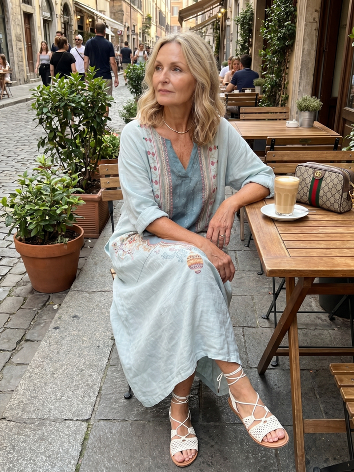 Aleta | Button Front Oversized Pocket Midi Dress