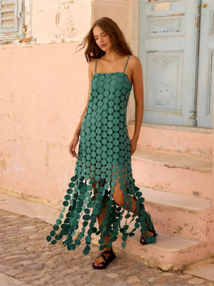 Coralie | The Statement Circle Maxi Dress - Emerald Green
