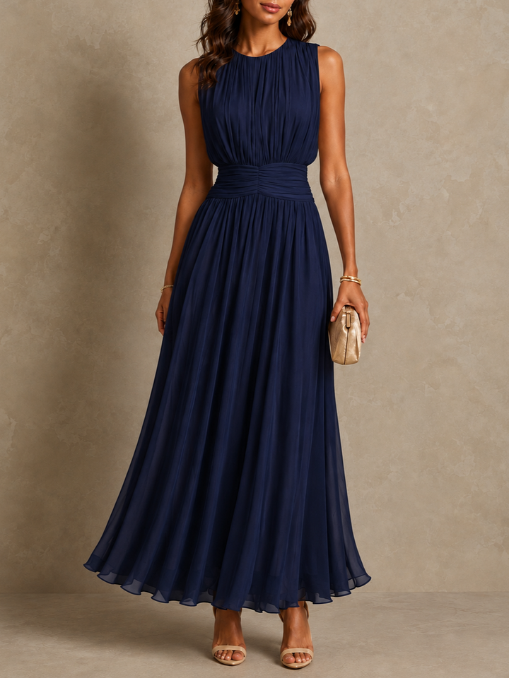 Roxanne™ | Ruched Waist Sleeveless Maxi Dress
